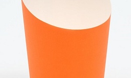 Стакан бумажный с скошенным краем оранж.  3,2 х 9,1 х 6 см