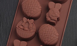Силиконовая форма для льда и шоколада  «Пасха», 21,7×11,8×3 см, 8 ячеек